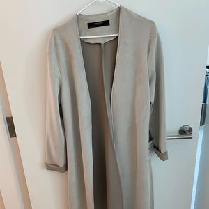 Zara long suede jacket NWT